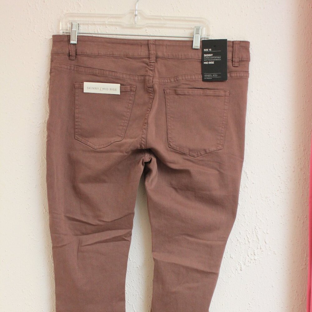 #528 NWT Angel Kiss Tan-ish Jeans with Ripped Knees Size 15 - Picture 3 of 7